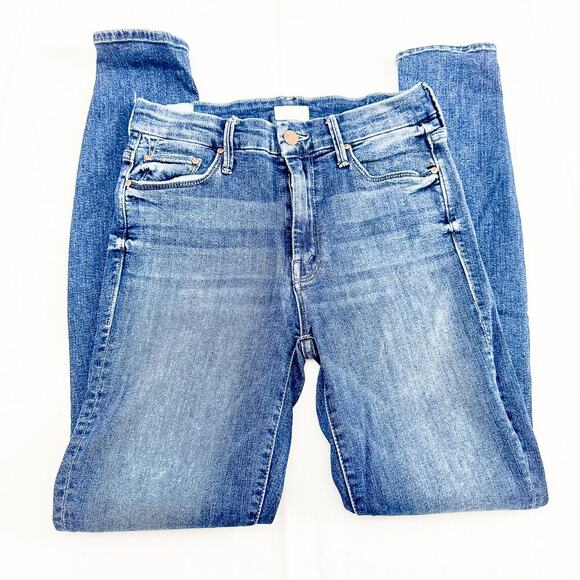 Mother The Looker Groovin' Zip Fly Denim Jeans Faded Distressed Wash Size 26 - Picture 4 of 10